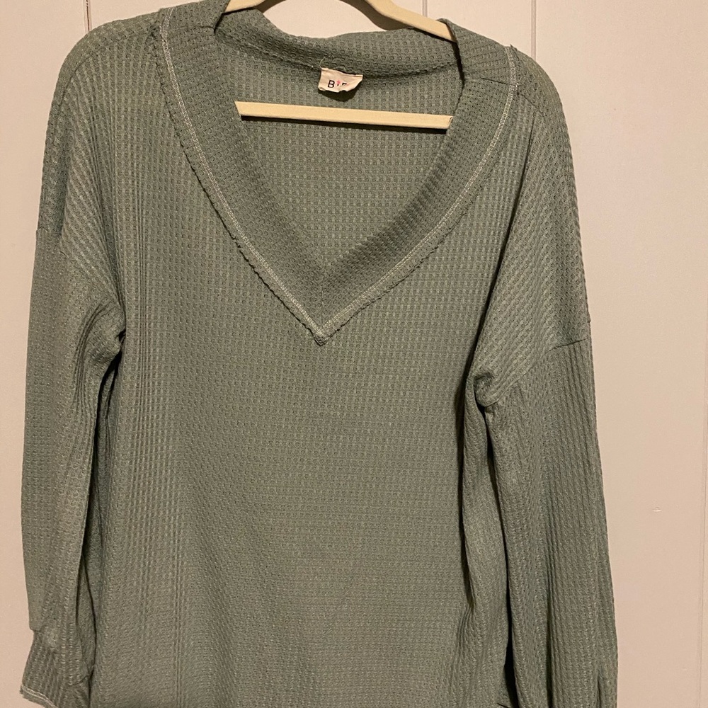 Waffle knit sweater